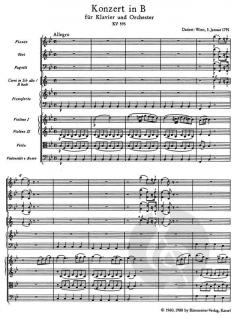Klavierkonzert KV 595 von Wolfgang Amadeus Mozart 
