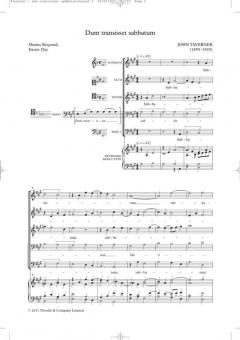 Dum Transisset Sabbatum (Tudor Anthems) von John Taverner 