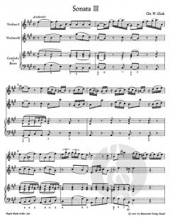 Zwei Triosonaten für zwei Violinen und Bc von Christoph Willibald Gluck im Alle Noten Shop kaufen