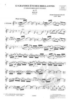 12 Grandes Etudes Brillantes op. 43 von Jacques Francois Gallay für Horn - BILL5630