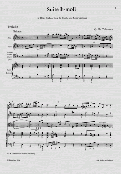 Suite in h TWV 43:h1 - Viola da gamba im Bassschlüssel (Georg Philipp Telemann) 