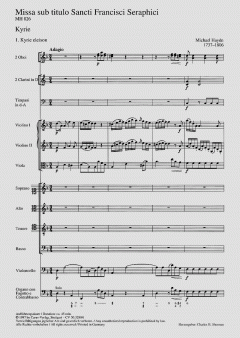 Missa sub titulo Sancti Francisci Seraphici (Franziskus-Messe) von Michael Haydn 