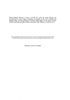 A Song At Evening von Richard Rodney Bennett 