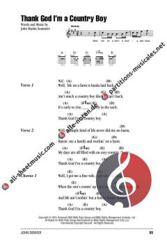 Guitar Chord Songbook von John Denver 