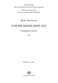 Und die Sonne geht auf von Bent Sorensen 