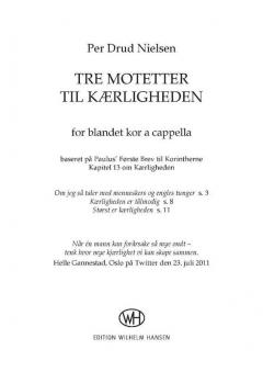 Tre Motetter Til Kaerligheden 