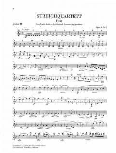 Streichquartette op. 59, 74, 95 von Ludwig van Beethoven im Alle Noten Shop kaufen (Stimmensatz)