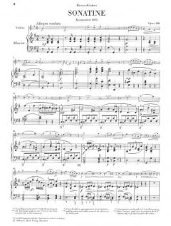 Sonatine für Klavier und Violine G-dur op. 100 von Antonín Dvorák im Alle Noten Shop kaufen