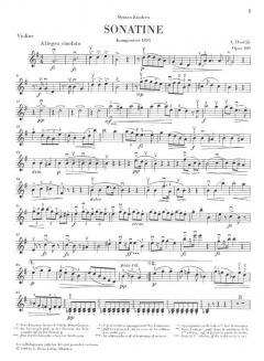 Sonatine für Klavier und Violine G-dur op. 100 von Antonín Dvorák im Alle Noten Shop kaufen