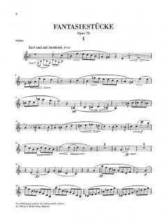 Fantasiestücke op. 73 von Robert Schumann für Klavier und Klarinette (oder Violine oder Violoncello) - Fassung für Violine im Alle Noten Shop kaufen