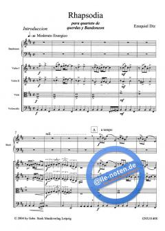 Rhapsodia para cuarteto de cuerdas y bandoneon (Ezequiel Diz) 