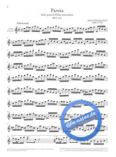 Partita a-Moll BWV 1013 von Johann Sebastian Bach für Flöte solo (Solo a-Moll für Flöte) im Alle Noten Shop kaufen