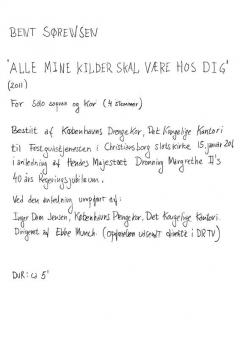 Alle Mine Kilder Skal Vaere Hos Dig (Bent Sorensen) 
