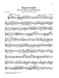 Konzertstück für 4 Hörner und Orchester op. 86 von Robert Schumann für 4 Hörner und Klavier (Stimmensatz)