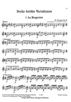 Sechs leichte Variationen von Matteo Carcassi 