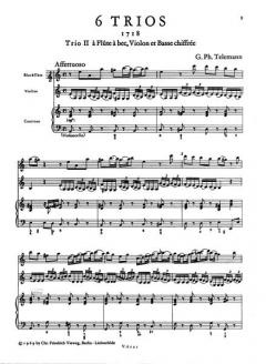 6 Trios aus dem Jahre 1718 - Nr. 2 a-moll von Georg Philipp Telemann 