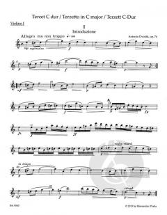 Terzett für zwei Violinen und Viola C-Dur op. 74 von Antonín Dvorák 