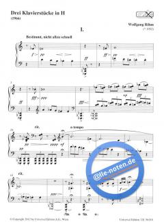 Drei Klavierstücke in H von Wolfgang Rihm im Alle Noten Shop kaufen