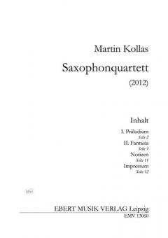 Saxophonquartett von Martin Kollas 