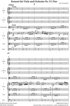 Konzert Nr. 3 C-Dur von Christian Westerhoff für Viola und Orchester im Alle Noten Shop kaufen (Partitur)