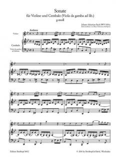 Sonate g-Moll BWV 1030a von Johann Sebastian Bach für Violine und Cembalo (Viola da gamba ad lib.) im Alle Noten Shop kaufen