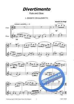 Divertimento von Hendrik de Regt für Holzbläser Duo im Alle Noten Shop kaufen