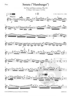 Sonata G-Dur Wq 133 ('Hamburger') von Carl Philipp Emanuel Bach für Flöte und Basso continuo im Alle Noten Shop kaufen