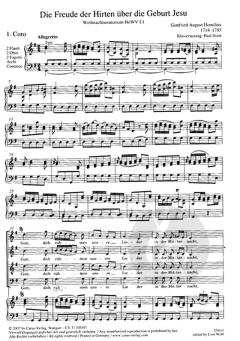 Die Freude der Hirten über die Geburt Jesu. Weihnachtsoratorium HoWV I.1 von Gottfried August Homilius (Download) 