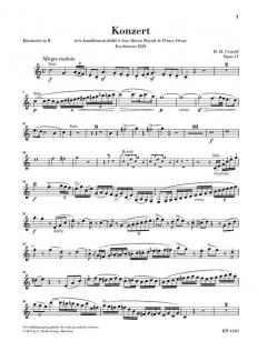 Klarinettenkonzert B-dur op. 11 von Bernhard Henrik Crusell 
