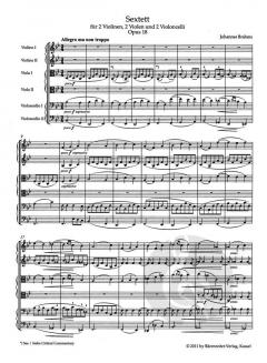 Sextett in B op. 18 von Johannes Brahms für 2 Violinen, 2 Violen und 2 Violoncelli im Alle Noten Shop kaufen