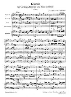 Konzert Nr. 4 in A-Dur BWV 1055 von Johann Sebastian Bach für Cembalo und Streichorchester im Alle Noten Shop kaufen (Partitur)