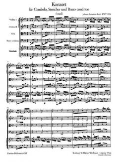 Konzert in f-moll BWV 1056 von Johann Sebastian Bach für Cembalo und Streichorchester im Alle Noten Shop kaufen (Partitur)