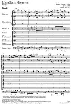 Missa Sancti Hieronymi MH 254 von Michael Haydn (Download) 