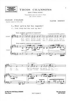3 Chansons de Charles d'Orléans von Claude Debussy 