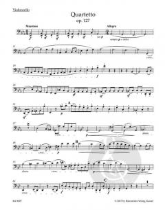 Streichquartett Es-Dur op. 127 von Ludwig van Beethoven im Alle Noten Shop kaufen (Stimmensatz)