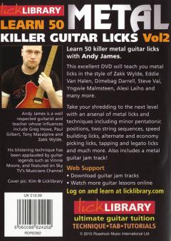 Learn 50 Metal Killer Guitar Licks Vol. 2 von Andy James 