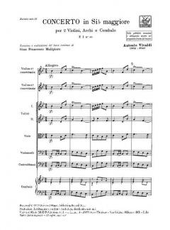 Concerto B Flat Major 2 Violins Strings Continuo Rv524 Fi#40 T107 (Antonio Vivaldi) 
