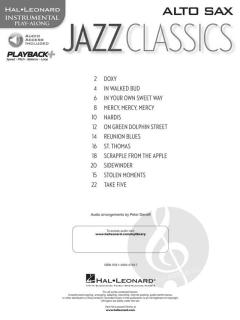 Jazz Classics - Instrumental Play-Along for Alto Sax 