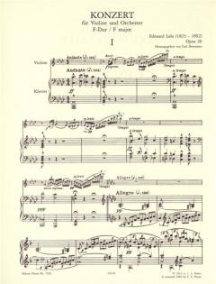 Konzert F-Dur op. 20 von Edouard Lalo für Violine und Orchester im Alle Noten Shop kaufen