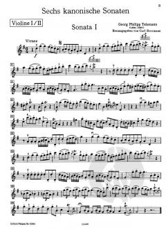 6 kanonische Sonaten von Georg Philipp Telemann 