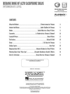 Rubank Book of Alto Saxophone Solos - Intermediate Level 
