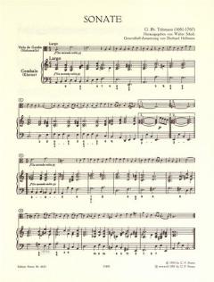 Sonate a-moll von Georg Philipp Telemann für Viola da Gamba (Violoncello) und Cembalo im Alle Noten Shop kaufen