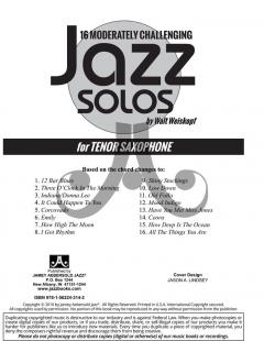 16 Moderately Challenging Jazz Solos von Walt Weiskopf 