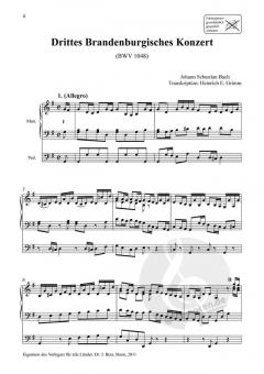 3. Brandenburgisches Konzert BWV 1048 von Johann Sebastian Bach für Orgel solo im Alle Noten Shop kaufen