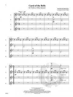 Carol of the Bells for Violin or Oboe Quartet 