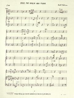 Piece von Morton Feldman für Violine und Klavier im Alle Noten Shop kaufen
