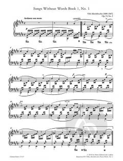 more than the score - Mendelssohn: 'Songs Without Words Book 1' op. 19, No. 1 von Felix Mendelssohn Bartholdy für Klavier solo im Alle Noten Shop kaufen