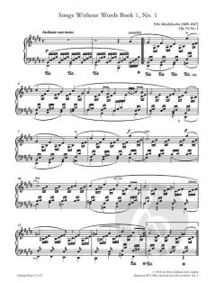 more than the score - Mendelssohn: 'Songs Without Words Book 1' op. 19, No. 1 von Felix Mendelssohn Bartholdy für Klavier solo im Alle Noten Shop kaufen