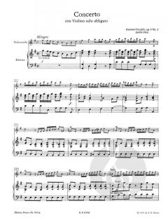 Violinkonzert G-Dur op. 3 Nr. 3 von Antonio Vivaldi für Violine, Streicher und Basso continuo RV 310 / PV 96 im Alle Noten Shop kaufen