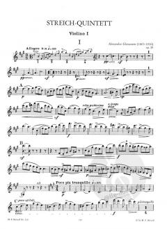 Streichquintett A-Dur op. 39 von Alexander Glasunow für 2 Violinen, Viola und 2 Violoncelli im Alle Noten Shop kaufen